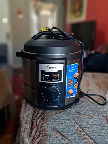 Panela De Pressão Elétrica 6 litros PPB71 Midea Inox, 127V [NUNCA USADA]