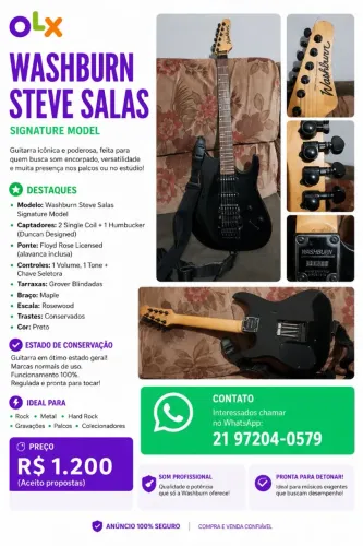 ? Washburn Steve Salas Signature - R$ 1.200