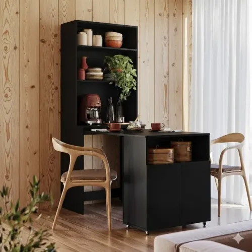 Mesa Dobrável Dueto Black - MDP 15mm - Entrega Praticidade