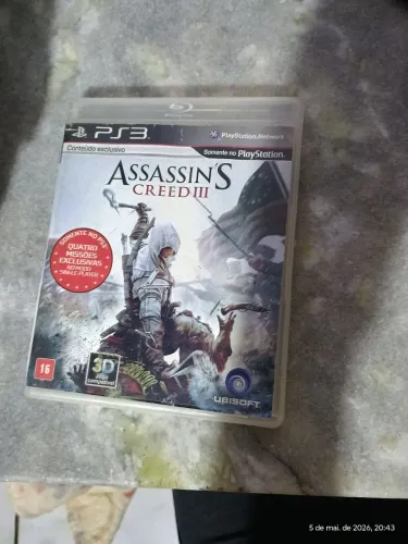 Assassin's Creed 3 PS3, capa e cd