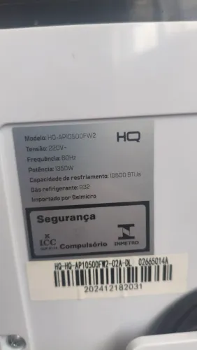 Ar condicionado portátil HQ 10.500 BTU (HQ-AP10500FW2)