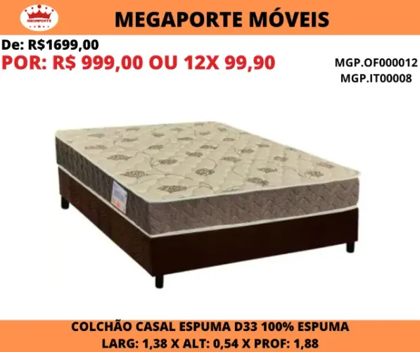 Conjunto Box Casal Espuma D33 Comfortpedic