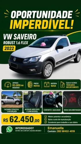Volkswagen Saveiro Robust 1.6 Total Flex 8V 2022