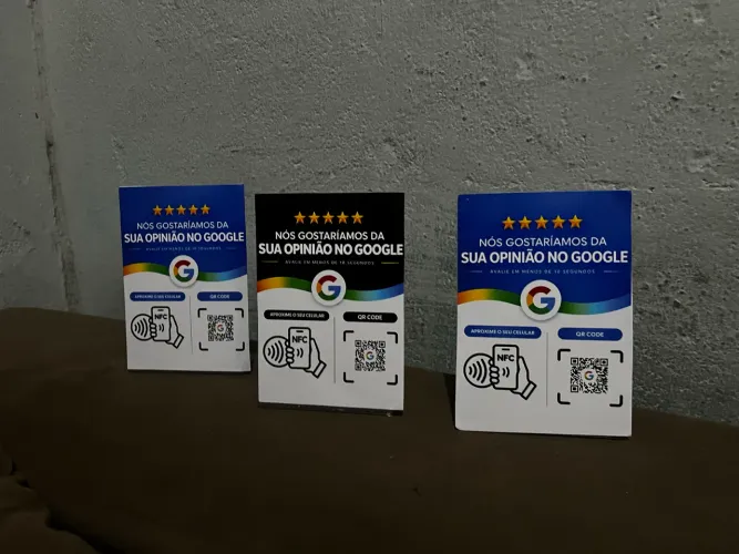 ? Placa de Avaliação Google - NFC + QR Code