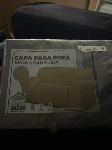 capa para sofá malha canelada 