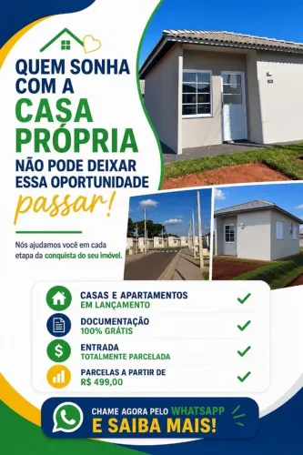 Casa Nova MCMV - Aceita Financiamento Caixa e FGTS