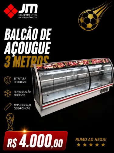 Ilha de congelados 3 metros - jm equipamentos 