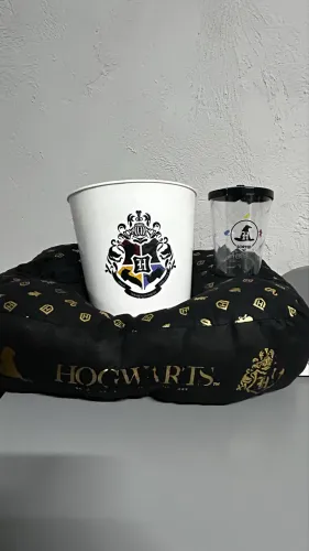 Almofada Pipoca Hogwarts Balde+copos - Harry Potter Original