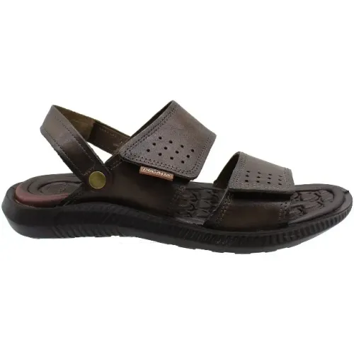 Sandália Masculina Couro Amortech Conforto Macia Pegada Marrom 13315402