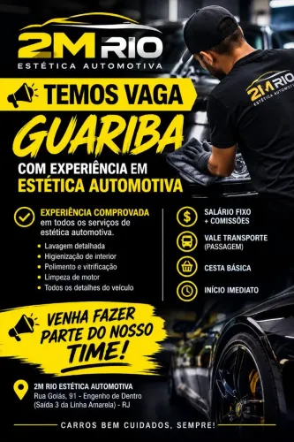 Vaga para guariba com experiência em estetica automotiva 