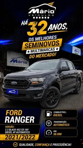 Ford Ranger Black 2.2 4X2 CD Diesel AUT 2022