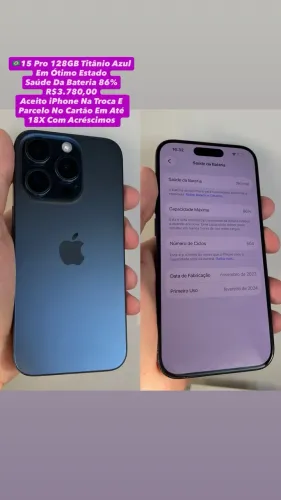 iPhone 15 Pro 128GB Titânio Azul ( Usado )