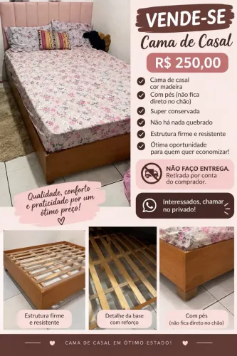 Cama de casal com coxão