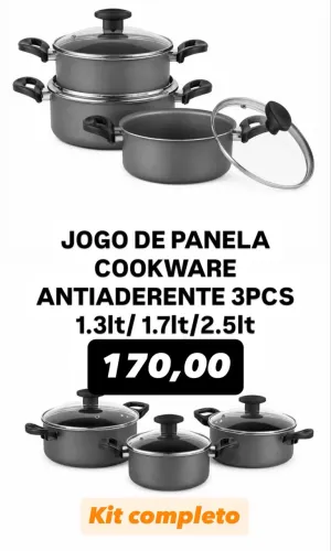 Jogo de Panela antiaderente c/3