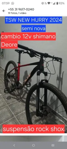 Bicicleta TSW New Hurry - Shimano Deore