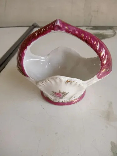 Mini cesta de porcelana