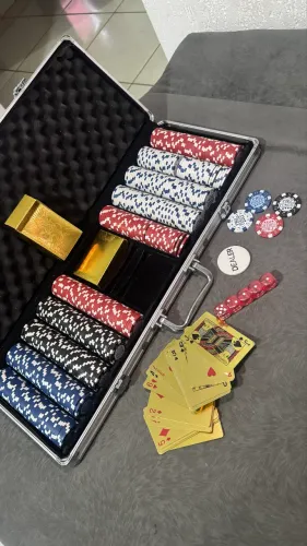 Jogo de Poker 500 peças, cerâmica.