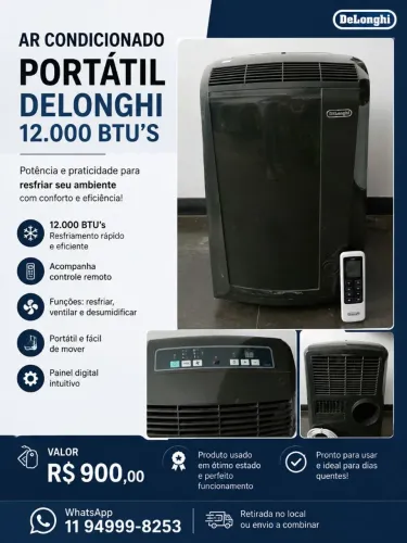 Ar condicionado portátil delonghi