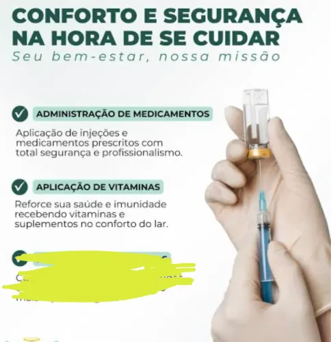 Aplicação de injeção e colocação de brinco a domicílio.