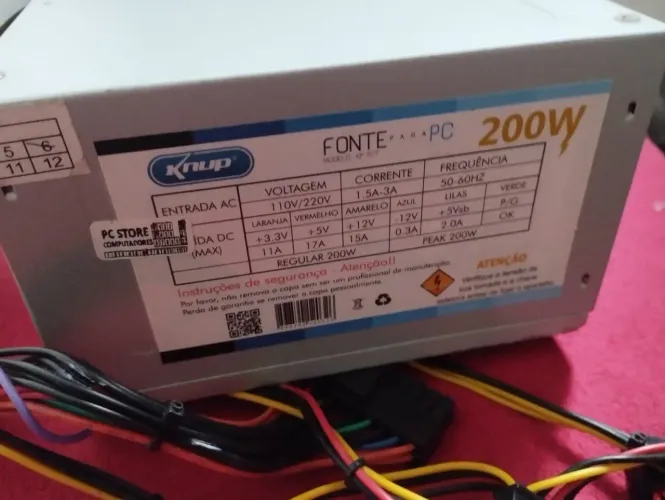 FONTE KNUP 200W ATX - TODA OK SÓ CONECTAR E USAR