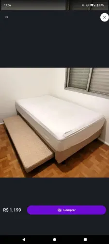 Cama box super útil barata.