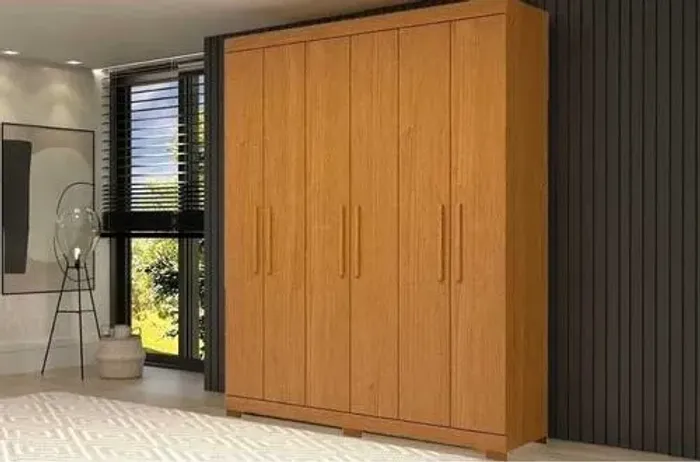Guarda Roupa Lana ACP 100% MDF, 06 Portas e 02 Gavetas - Entrega Imediata;