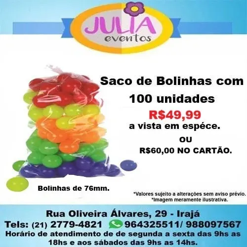 Bolinhas Saco com 100 unidades