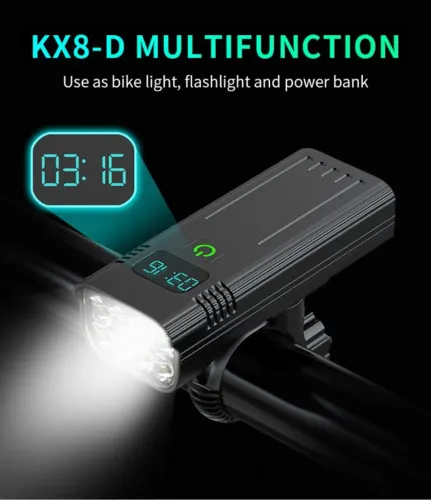 Farol Led 4800 lumens + Powerbank 10.000 mAh c/indicador de nível de bateria