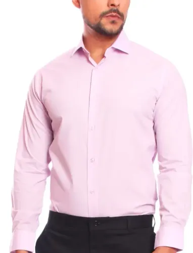 Camisa social rosa bebê