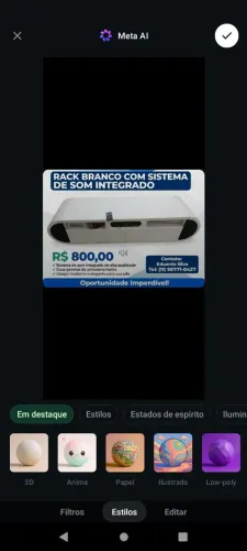 Rack com som integrado 