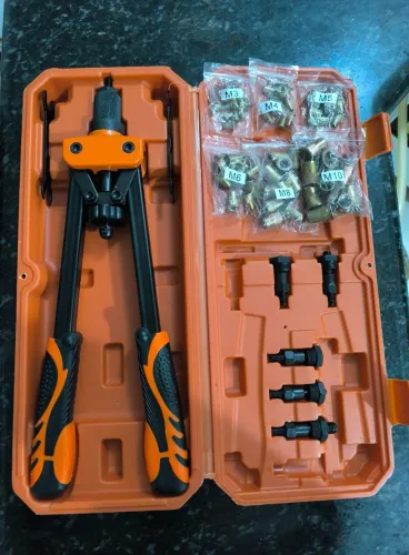 Rebitador Manual De Rosca Com Alavanca Até M3-M10 Com 60 porcas acessórias