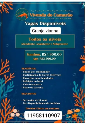 Vaga para Atendente Festa Good