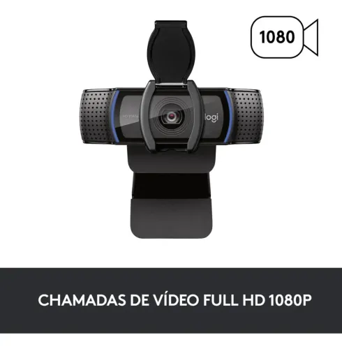 Webcam Full HD Logitech C920s com Microfone Embutido