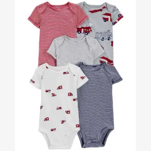 Kit body Carter's bebê 5 peças bombeiro
