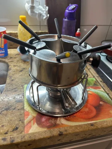 Aparelho de fondue completo inox 