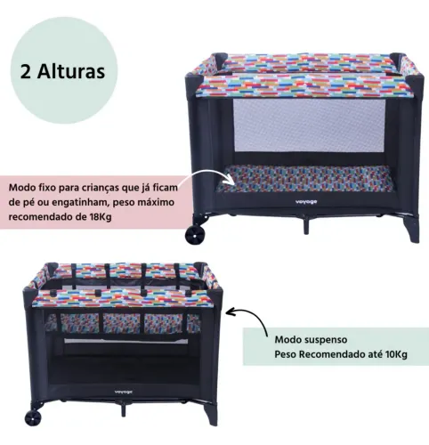 Berço Chiqueirinho Portátil Sleep Voyage Colorê Até 15 Kilos Preto