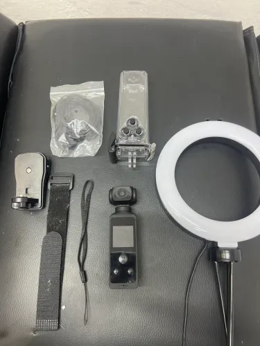 Kit Completo - Câmera 4K com Estabilizador + Ring Light + Caixa Estanque + Microfone