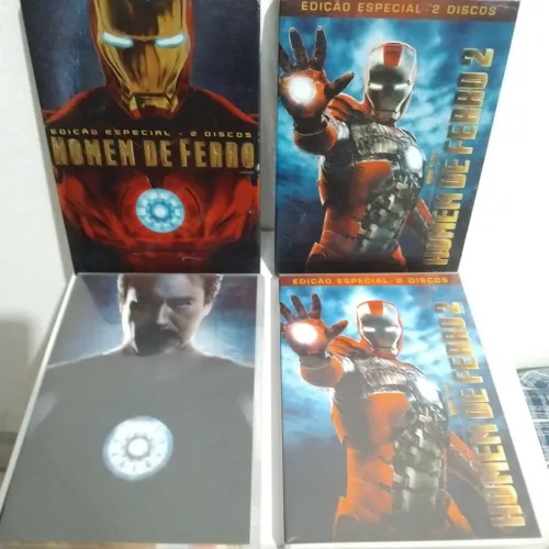 2 dvds duplos + dvd Brinde* Ed Especial Homem de Ferro 1 e 2 