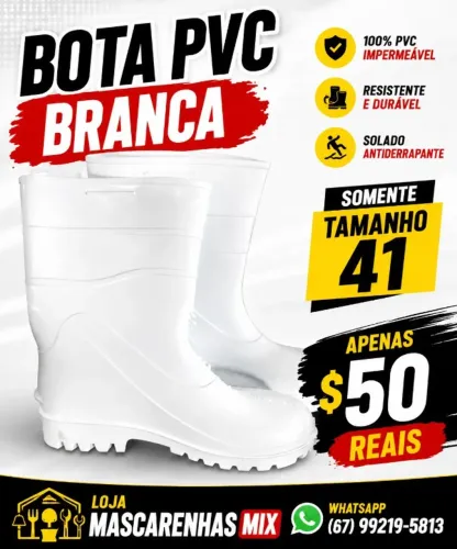 BOTA DE PVC CANO MEDIO APENAS NUMERAÇÃO 40/41 COD: 0146