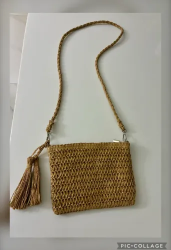 ?Bolsa Artesanal Lateral Transversal Casual Praia Festa Bege (nova) 