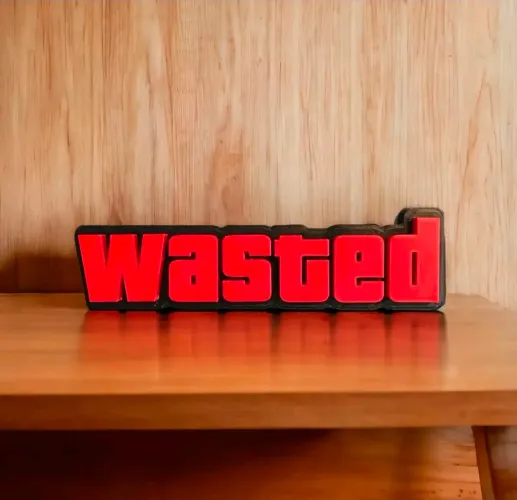 Placa Decorativa Quarto / Setup Gamer GTA - Decoração Wasted
