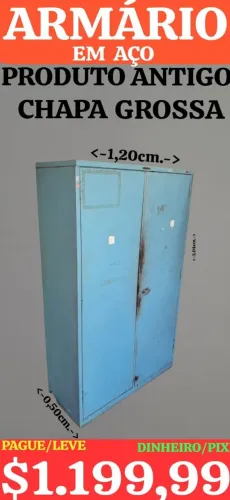 ARMÁRIO EM FERRO 2 PORTAS, LEIAM: