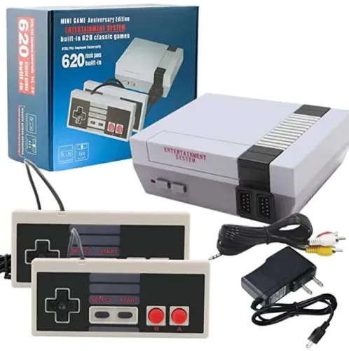 Mini Vídeo Game Retrô 620 Jogos clássicos 8 Bits + 2 Controles (SEMINOVO)