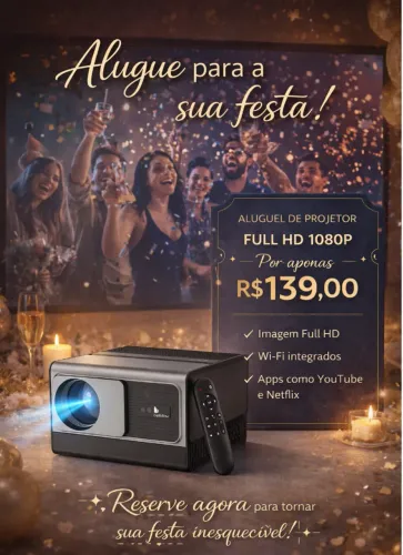 ALUGUEL DE PROJETOR INTELIGENTE Full HD 1080P