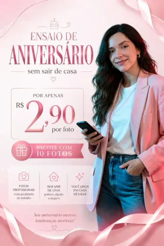 Ensaio fotográfico de aniversário sem sair de casa.