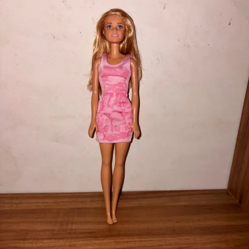 Boneca Barbie Mattel Original Usada - Vestido Rosa