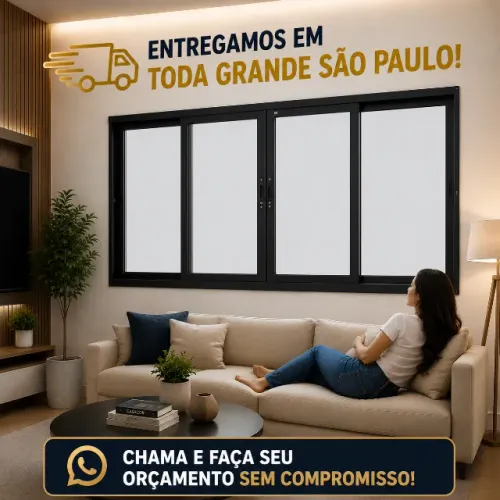 janela 100x100 com 4 folhas sem garde preta linha modular direto da fabrica para sua casa