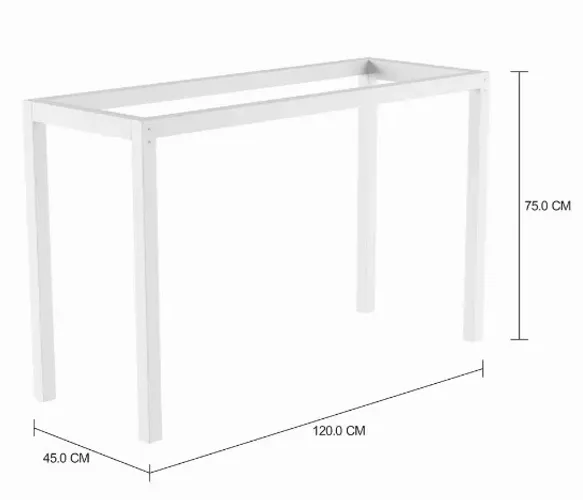 Mesa de escritório ferro branco com tampo em MDF estilo granito 1,20 m - TOK & STOK