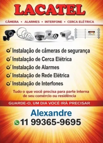 Instalação de câmeras, cercas elétricas,PABX,e interfone.