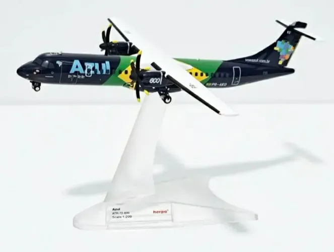 Miniatura ATR 72-600 Azul - Herpa - 1/200 - Novo